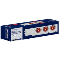 2" Bolt Pattern Stainless Spring Loaded Light Bar With 6X 4" 13 LED Abyss Lights - Red LEDs (Red or Clear Lens)