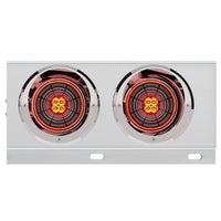 2" Bolt Pattern Stainless Spring Loaded Light Bar With 6X 4" 13 LED Abyss Lights - Red LEDs (Red or Clear Lens)