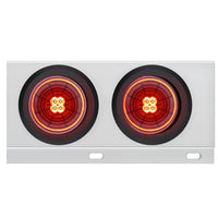 2" Bolt Pattern Stainless Spring Loaded Light Bar With 6X 4" 13 LED Abyss Lights - Red LEDs (Red or Clear Lens)