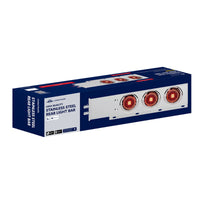 2" Bolt Pattern SS Spring Loaded Bar With 6 X 4" 16 LED Turbine Lights - Red LEDs (Red Lens) w Visor or Grommet