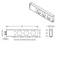 2" Bolt Pattern SS Spring Loaded Bar With 6 X 4" 16 LED Turbine Lights - Red LEDs (Red Lens) w Visor or Grommet