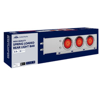 2-1/2" Bolt Pattern Chrome Spring Loaded Light Bar With 6 X 4" 13 LED Abyss Lights - Red LEDs (Red or Clear Lens)