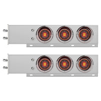 2-1/2" Bolt Pattern Chrome Spring Loaded Light Bar With 6 X 4" 13 LED Abyss Lights - Red LEDs (Red or Clear Lens)