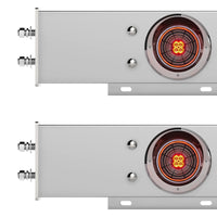 2-1/2" Bolt Pattern Chrome Spring Loaded Light Bar With 6 X 4" 13 LED Abyss Lights - Red LEDs (Red or Clear Lens)