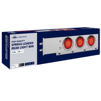 2-1/2" Bolt Pattern Chrome Spring Loaded Light Bar With 6 X 4" 13 LED Abyss Lights - Red LEDs (Red or Clear Lens)