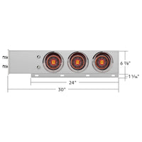 2-1/2" Bolt Pattern Chrome Spring Loaded Light Bar With 6 X 4" 13 LED Abyss Lights - Red LEDs (Red or Clear Lens)