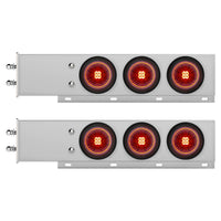 2-1/2" Bolt Pattern Chrome Spring Loaded Light Bar With 6 X 4" 13 LED Abyss Lights - Red LEDs (Red or Clear Lens)