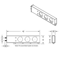 2-1/2" Bolt Pattern Chrome Spring Loaded Light Bar With 6 X 4" 13 LED Abyss Lights - Red LEDs (Red or Clear Lens)
