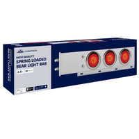 2-1/2" Bolt Pattern Chrome Spring Loaded Bar w 6 X 4" 16 LED Turbine Lights & Visors - Red LEDs (Red Lens)