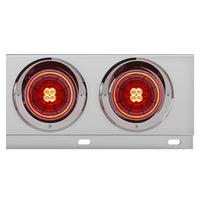 3-3/4" Bolt Pattern Chrome Spring Loaded Bar w 6 X 4" 13 Red LED Abyss Lights & Visors