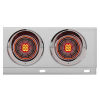 3-3/4" Bolt Pattern Chrome Spring Loaded Bar w 6 X 4" 13 Red LED Abyss Lights & Visors
