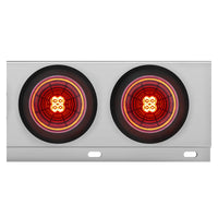 3-3/4" Bolt Pattern Chrome Spring Loaded Bar w 6 X 4" 13 Red LED Abyss Lights & Visors