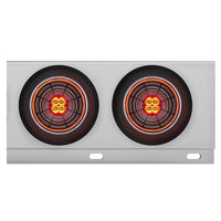 3-3/4" Bolt Pattern Chrome Spring Loaded Bar w 6 X 4" 13 Red LED Abyss Lights & Visors