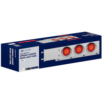 3-3/4" Bolt Pattern Chrome Spring Loaded Bar w 6 X 4" 16 Red LED Turbine Lights & Visors - Red LEDs (Red Lens)