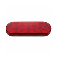 2-1/2" Bolt Pattern Stainless Spring Loaded Light Bar With 6 Oval 10 LED Lights - Red LEDs (Red Lens)