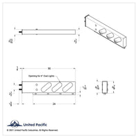 2-1/2" Bolt Pattern Stainless Spring Loaded Light Bar With 6 Oval 10 LED Lights - Red LEDs (Red Lens)