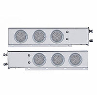 3-3/4" Bolt Pattern Chrome Spring Loaded Bar W/6X 36 Red LED 4" Lights & Visors - Red LEDs (Red or Clear Lens)