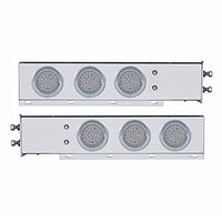 2-1/2" Bolt Pattern Chrome Spring Loaded Bar w 6 X 36 LED 4" Lights & Visors - Red LEDs (Red or Clear Lens)