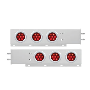 2-1/2" Bolt Pattern Spring Loaded Rear Bar w 6 X Competition Series 7 Red LED 4" Light - Red LEDs (Red or Clear Lens)