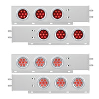 2-1/2" Bolt Pattern Spring Loaded Rear Bar w 6 X Competition Series 7 Red LED 4" Light - Red LEDs (Red or Clear Lens)