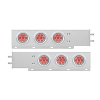 2-1/2" Bolt Pattern Spring Loaded Rear Bar w 6 X Competition Series 7 Red LED 4" Light - Red LEDs (Red or Clear Lens)