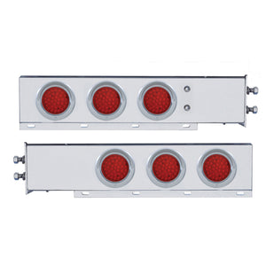 2" Bolt Pattern SS Spring Loaded Bar w 6 X 36 LED 4" Lights & Visors - Red LEDs (Red or Clear Lens)