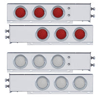 2" Bolt Pattern SS Spring Loaded Bar w 6 X 36 LED 4" Lights & Visors - Red LEDs (Red or Clear Lens)