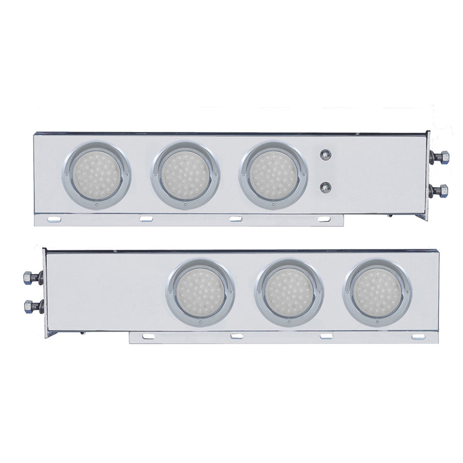 2" Bolt Pattern SS Spring Loaded Bar w 6 X 36 LED 4" Lights & Visors - Red LEDs (Red or Clear Lens)