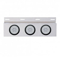 Stainless Steel Top Mud Flap Plate w 3 X 21 LED 4" GloLight & Grommets - Red LEDs (Red or Clear Lens)