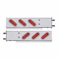 3-3/4" Bolt Pattern SS Spring Loaded Bar w 6" Oval 19 LED Lights & Bezel - Red LEDs (Red or Clear Lens)