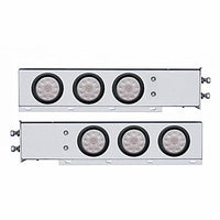 2-1/2" Bolt Pattern Chrome Spring Loaded Bar w 6 X 4" 10 LED Lights - Red LEDs (Red or Clear Lens)