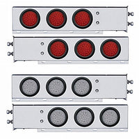 2-1/2" Bolt Pattern Chrome Spring Loaded Bar w 6 X 36 LED 4" Lights - Red LEDs (Red or Clear Lens)