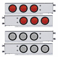 2-1/2" Bolt Pattern SS Spring Loaded Bar w 6 X 4" 7 LED Lights - Red LEDs (Red or Clear Lens)