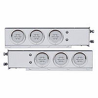 3-3/4" Bolt Pattern SS Spring Loaded Bar w 6 X 21 LED 4" GloLight & Visors - Red LEDs (Red or Clear Lens)