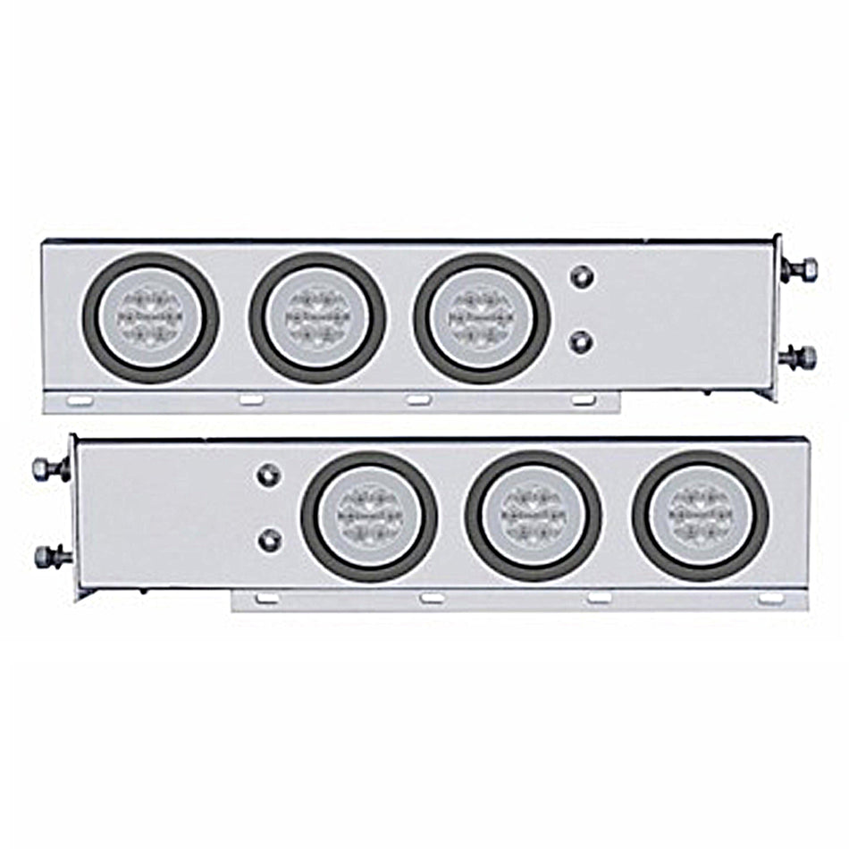 3-3/4" Bolt Pattern SS Spring Loaded Bar w 6 X 21 LED 4" GloLight - Red LEDs (Red or Clear Lens)
