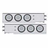 2-1/2" Bolt Pattern SS Spring Loaded Bar With 6X 21 LED 4" GloLight - Red LEDs (Red or Clear Lens)