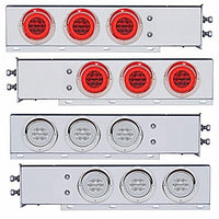 2" Bolt Pattern SS Spring Loaded Bar w 6 X 21 LED 4" GloLight & Visors - Red LEDs (Red or Clear Lens)