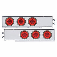 2" Bolt Pattern SS Spring Loaded Bar w 6 X 21 LED 4" GloLight - Red LEDs (Red or Clear Lens)