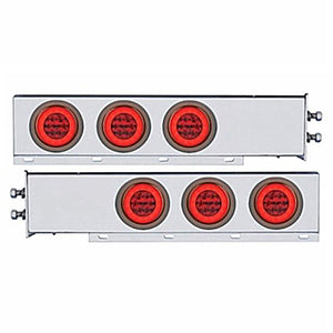 2" Bolt Pattern SS Spring Loaded Bar w 6 X 21 LED 4" GloLight - Red LEDs (Red or Clear Lens)