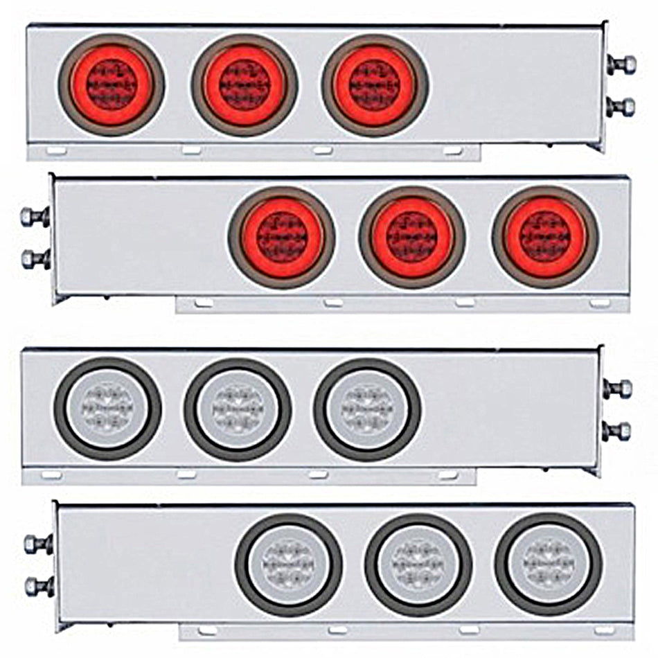 2" Bolt Pattern SS Spring Loaded Bar w 6 X 21 LED 4" GloLight - Red LEDs (Red or Clear Lens)