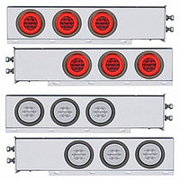 2" Bolt Pattern SS Spring Loaded Bar w 6 X 21 LED 4" GloLight - Red LEDs (Red or Clear Lens)