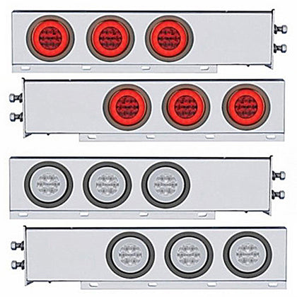 2" Bolt Pattern SS Spring Loaded Bar w 6 X 21 LED 4" GloLight - Red LEDs (Red or Clear Lens)