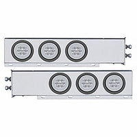 2" Bolt Pattern SS Spring Loaded Bar w 6 X 21 LED 4" GloLight - Red LEDs (Red or Clear Lens)