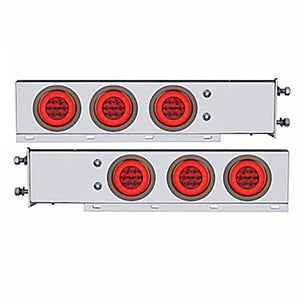 3-3/4" Bolt Pattern CR Spring Loaded Rear Bar w 6 X 21 Red LED 4" GloLight & Grommet - Red LEDs (Red or Clear Lens)