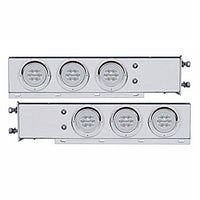 3-3/4" Bolt Pattern Deluxe SS Spring Loaded Bar w 6 X 21 Red LED 4" GloLight & Visors - Red LEDs (Red or Clear Lens)