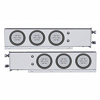 3-3/4" Bolt Pattern Deluxe SS Spring Loaded Bar w 6 X 21 Red LED 4" GloLight - Red LEDs (Red or Clear Lens)