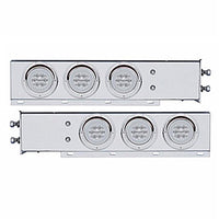 2-1/2" Bolt Pattern Chrome Spring Loaded Rear Bar w 6 X 21 Red LED 4" GloLight & Visors - Red LEDs (Red or Clear Lens)