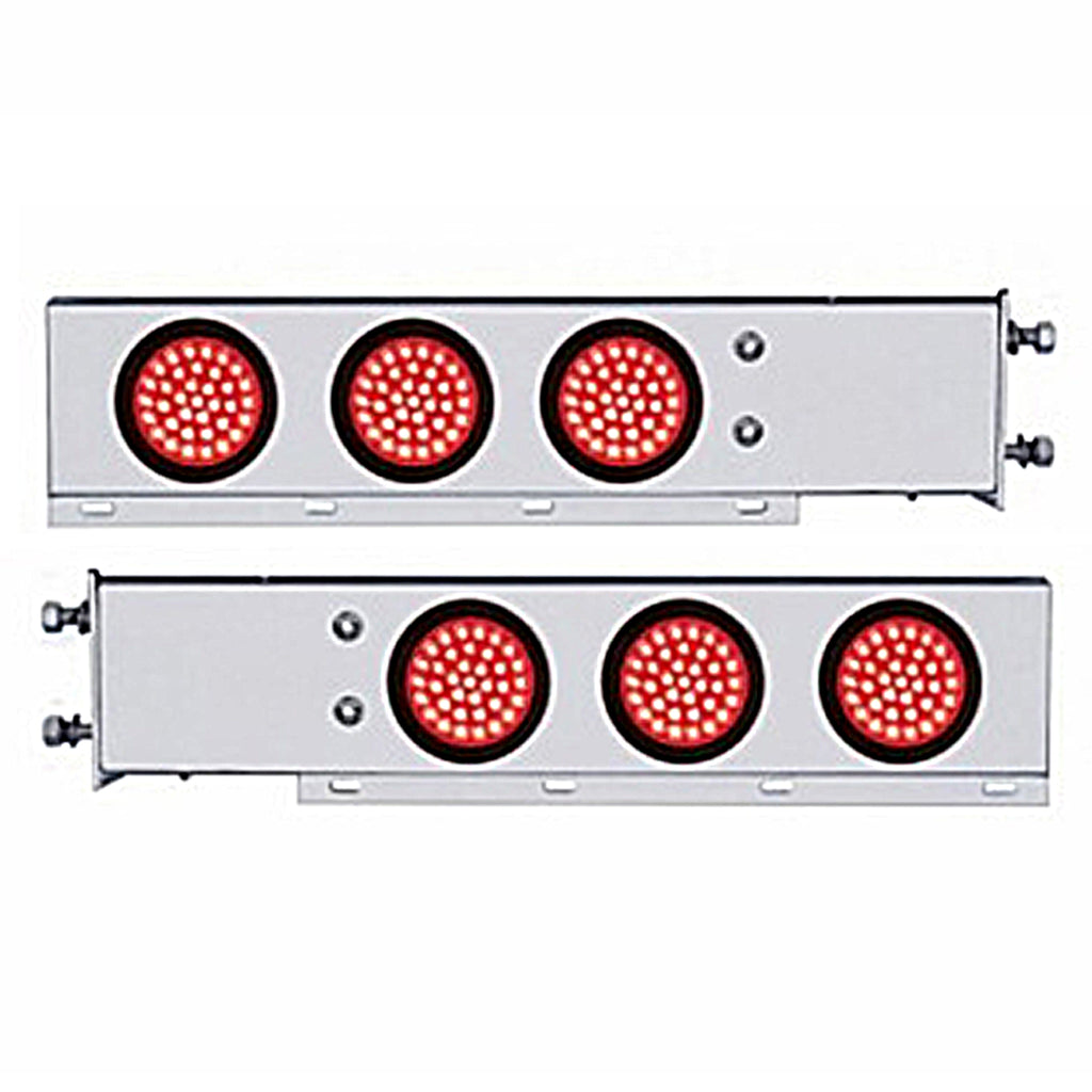 3-3/4" Bolt Pattern SS Spring Loaded Bar w 6 X 36 LED 4" Lights - Red LEDs (Red or Clear Lens)