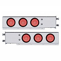 3-3/4" Bolt Pattern SS Spring Loaded Bar w 6 X 36 LED 4" Lights - Red LEDs (Red or Clear Lens)