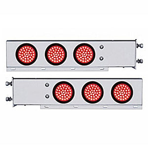 3-3/4" Bolt Pattern SS Spring Loaded Bar w 6 X 36 LED 4" Lights - Red LEDs (Red or Clear Lens)